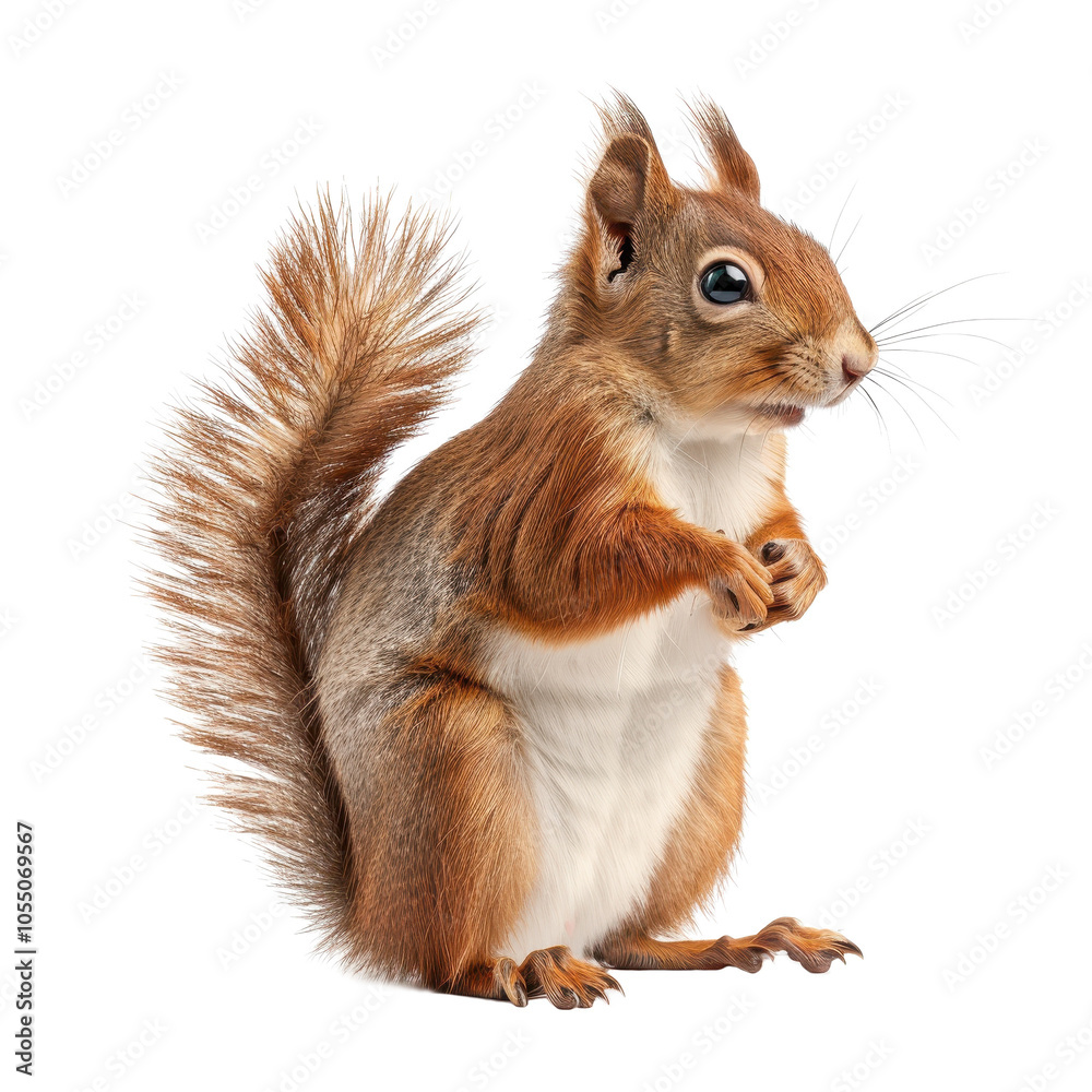 Red Squirrel with a Bushy Tail - Close Up Portrait Red Squirrel with a Bushy Tail - Close Up Portrait