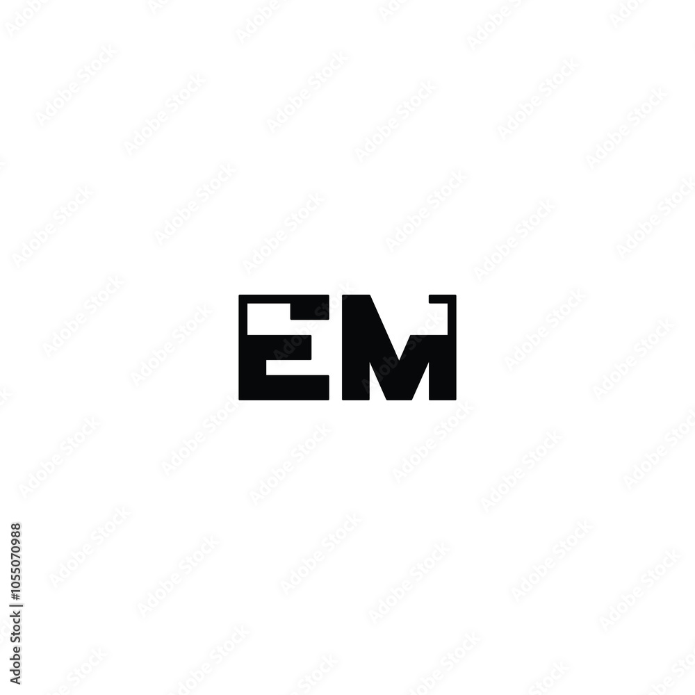 EM monogram logo design letter text name symbol monochrome logotype alphabet character simple logo EM monogram logo design letter text name symbol monochrome logotype alphabet character simple logo