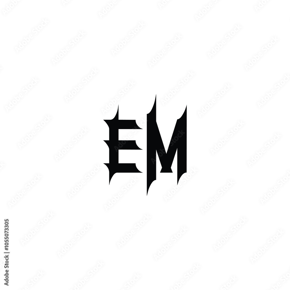 EM monogram logo design letter text name symbol monochrome logotype alphabet character simple logo EM monogram logo design letter text name symbol monochrome logotype alphabet character simple logo