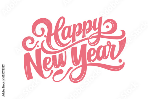 Happy New Year Calligraphy Typography Lettering - Vector Illustration Design