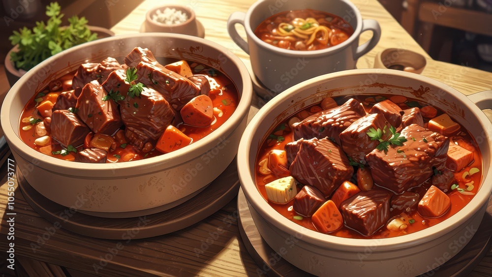 Beef stew and goulash