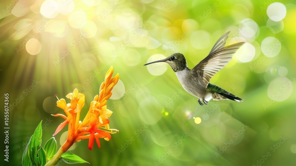 Naklejka premium Hummingbird in Flight