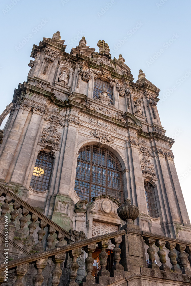 Baroque portal of the church of clerics in Porto