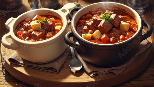 Beef stew and goulash