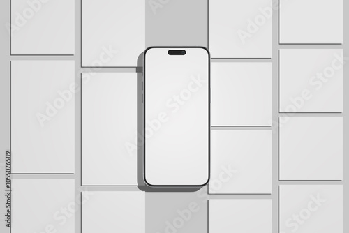 Blank Smartphone with Social media post Mockup