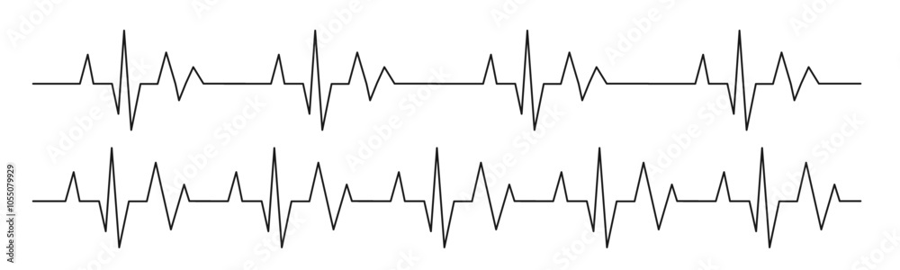 Heart beat cardio rhythm line. ECG EKG electrocardiogram medicine test. Heartbeat pulse. Diagram, monitor curve graph Heart beat cardio rhythm line. ECG EKG electrocardiogram medicine test. Heartbeat pulse. Diagram, monitor curve graph
