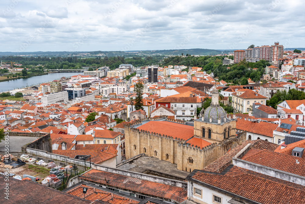 Scenic view of the city center of Coimbra and the old cathedral Scenic view of the city center of Coimbra and the old cathedral