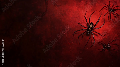 Halloween dark crimson background with faint spider outlines photo