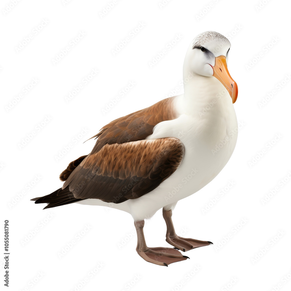Fototapeta premium Beautiful Albatross Standing Proudly with Brown and White Feathers.