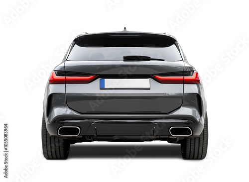Gay modern family car from the back, isolated. PNG file with transparency. Ai