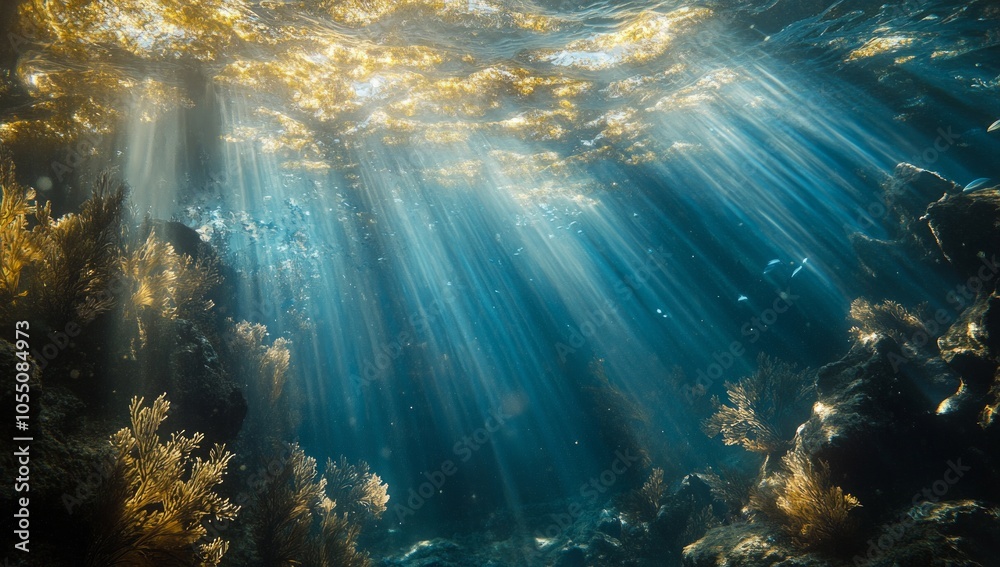 Fototapeta premium Sunlight Piercing the Underwater World