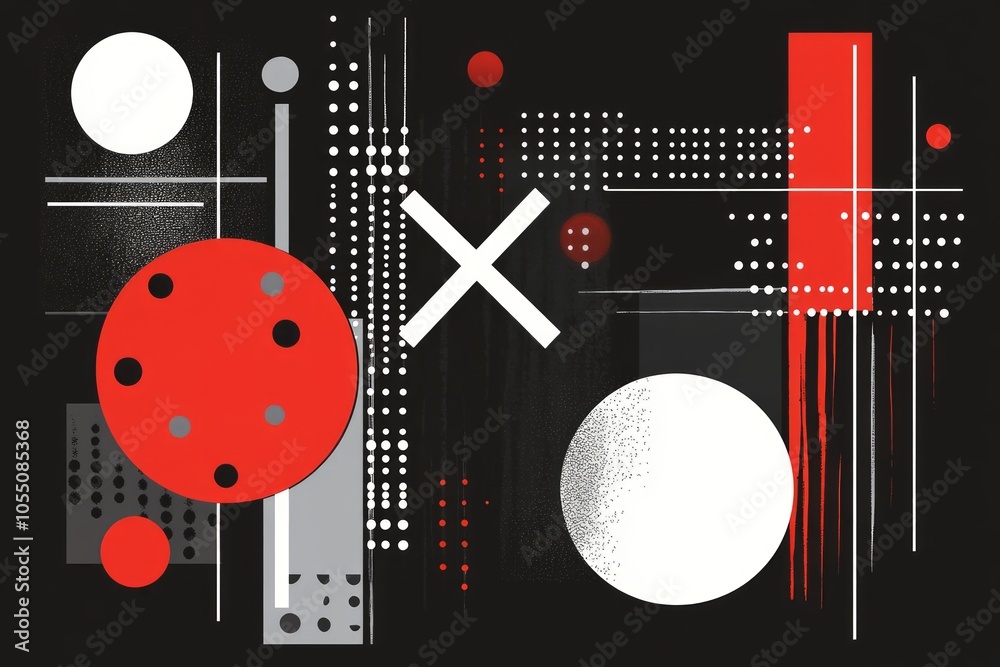 Obraz premium Geometric Abstract Art with Bold Colors and Shapes