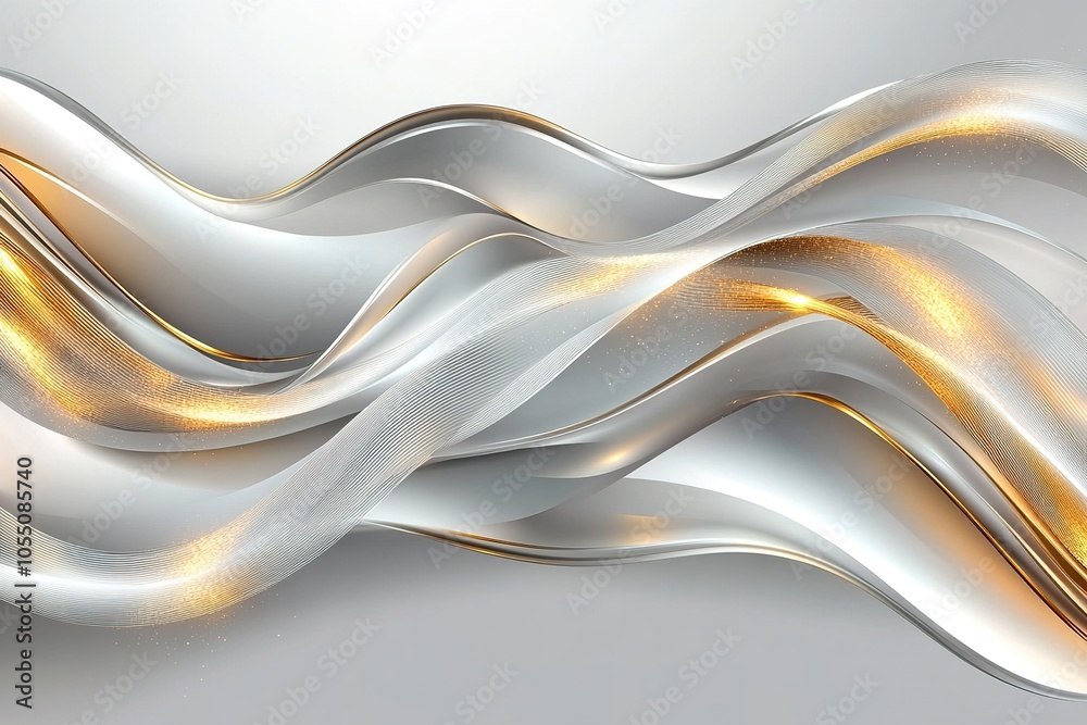 Abstract silver and gold wavy background with a subtle sparkle effect. Abstract silver and gold wavy background with a subtle sparkle effect.