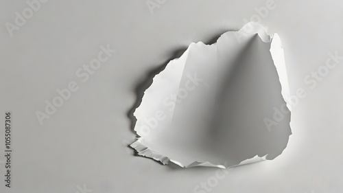 Ripped paper frame with a hole, a grunge texture background