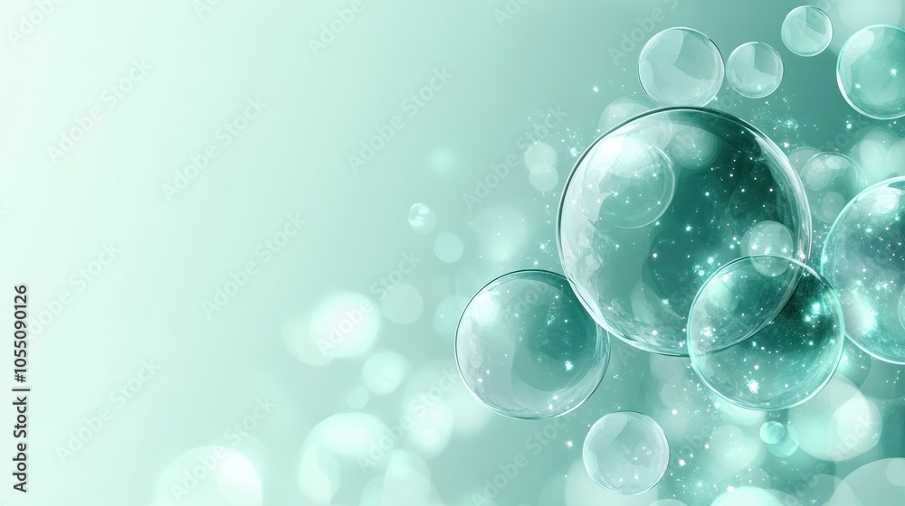 Abstract Aqua Bubbles and Bokeh Background Abstract Aqua Bubbles and Bokeh Background