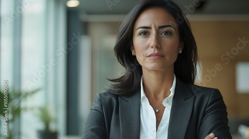 Confident Businesswoman in Modern Office Setting