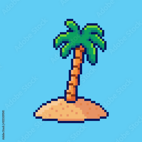 Pixel art Palm Tree game asset design