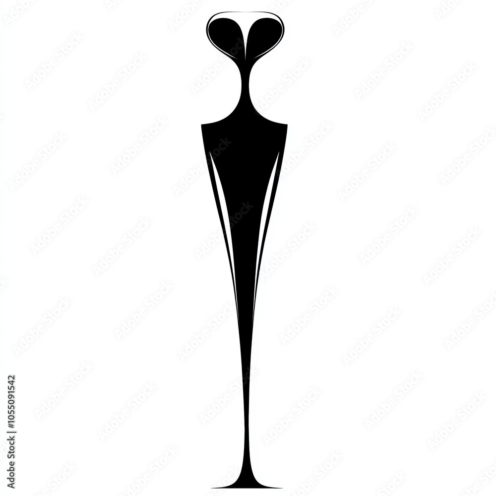 Stylized silhouette of a human figure, artistic black shape on a white background. Stylized silhouette of a human figure, artistic black shape on a white background.