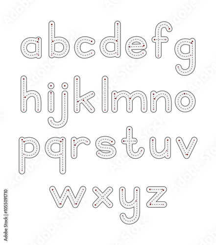 Tracing lowercase letter for preschool. Printable worksheet for kids