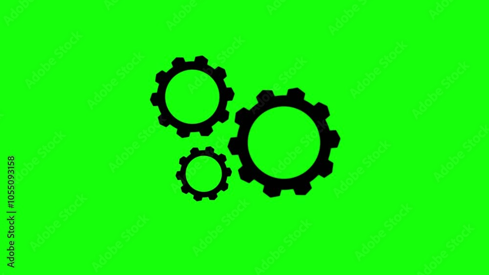 Rotating gears looped video. Industrial sign icon. Spinning gears animation. Rotating gears looped video. Industrial sign icon. Spinning gears animation.