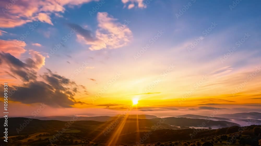 Time-lapse of clouds running over sky at sunset Time-lapse of clouds running over sky at sunset