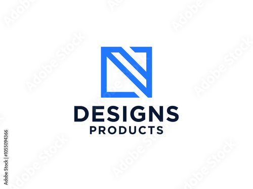 Simple Initial Letter N Logo. Geometric Arrow Shapes isolated on White Background. Usable for Business and Branding Logos.