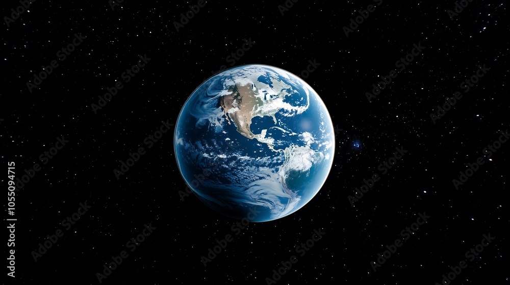 Earth floating in space against a black background. Highly detailed oceans and continents. Earth floating in space against a black background. Highly detailed oceans and continents.