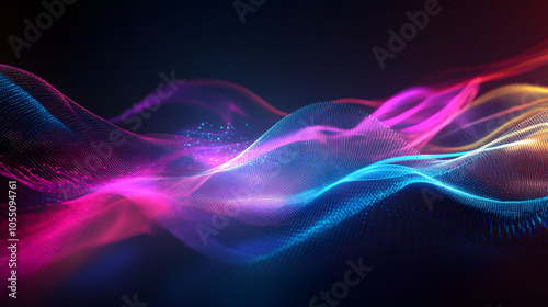 Abstract night background with colorful lights and dynamic patterns, featuring a sense of motion and energy in a vibrant design