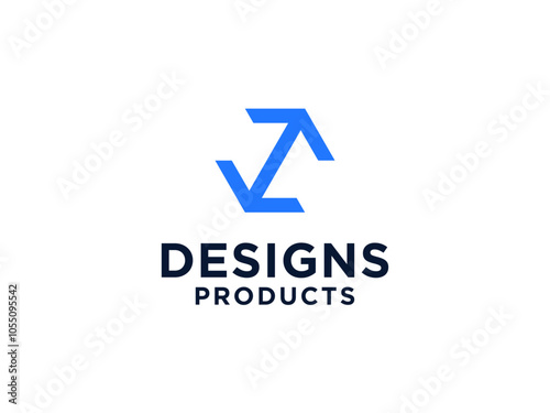 Hexagon Arrow Up Logo. Arrow Out of Box Icon isolated on White Background. Usable for Business and Technology Logos.