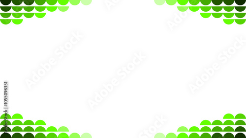 Background white with green border. Vector can be used for banners, posters, power points, templates, slides, etc.