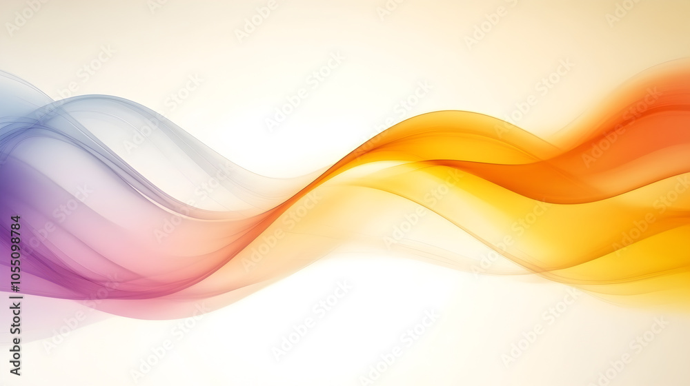 Abstract colorful wavy background with a gradient of blue, purple, orange, and yellow, flowing on a white background. Abstract colorful wavy background with a gradient of blue, purple, orange, and yellow, flowing on a white background.