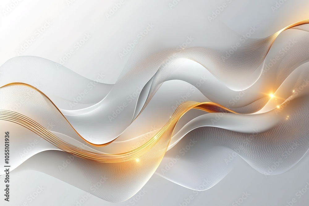 Obraz premium Abstract white and gold wave background. (2)