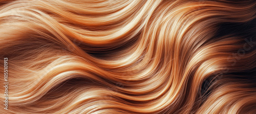 Healthy shiny blonde hair flowing creating wavy texture