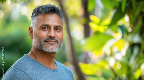 Confident Middle-Aged South Asian Man Outdoors