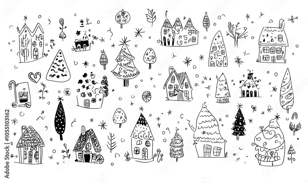 Joyful Christmas and New Year Collection: Santa, Festive Animals, Whimsical Decorations, Cozy Holiday Scenes, and Playful Winter Elements on White Background Joyful Christmas and New Year Collection: Santa, Festive Animals, Whimsical Decorations, Cozy Holiday Scenes, and Playful Winter Elements on White Background
