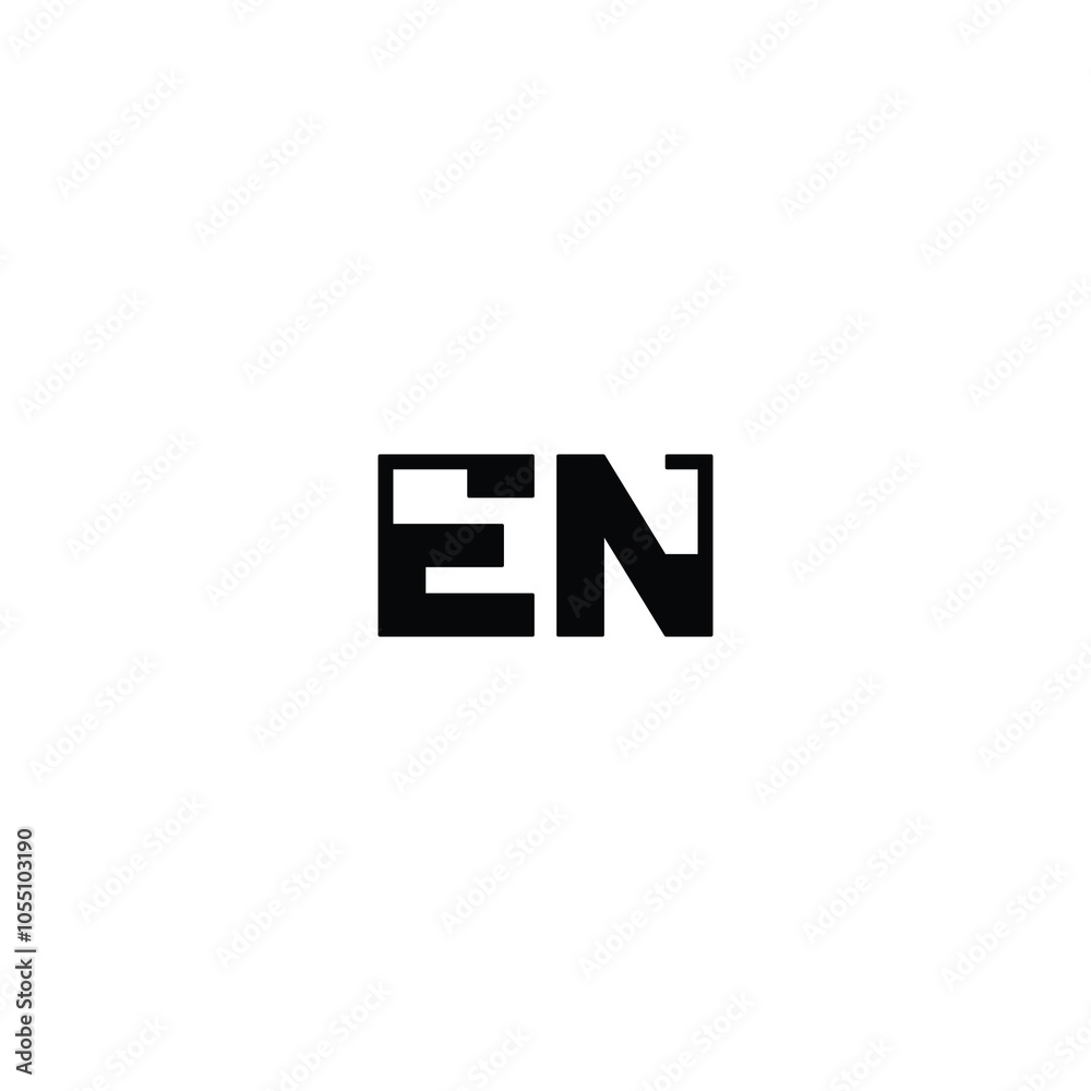 EN monogram logo design letter text name symbol monochrome logotype alphabet character simple logo