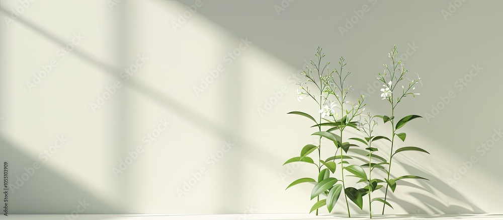 Wendlandia luzoniensis a green plant with white flowers stands elegantly in a copy space image Wendlandia luzoniensis a green plant with white flowers stands elegantly in a copy space image