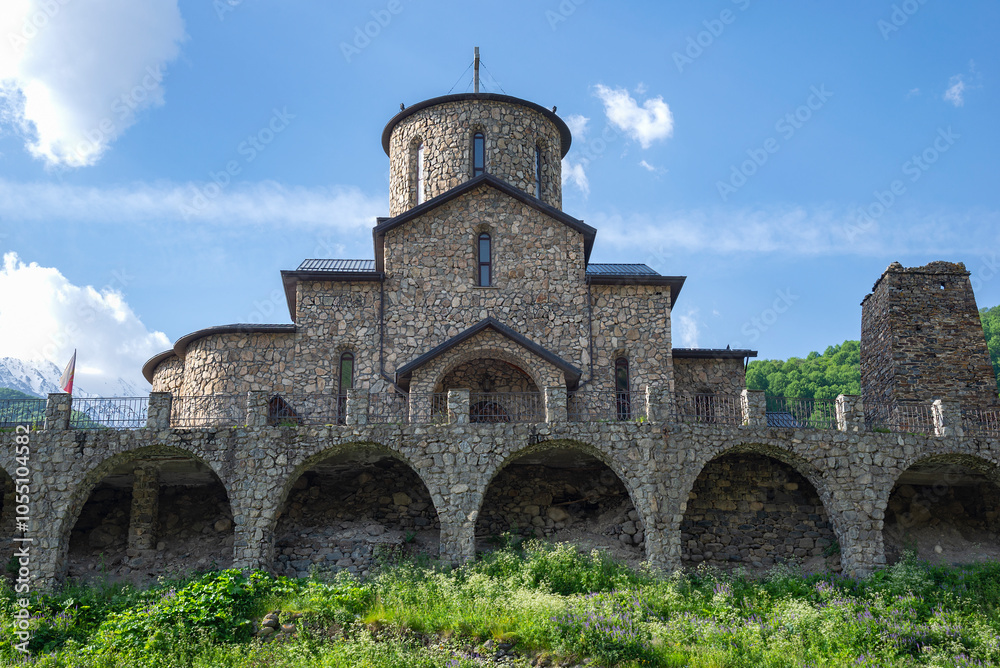Alan Holy Dormition Monastery close-up. Upper Fiagdon. North Ossetia-Alania, Russia Alan Holy Dormition Monastery close-up. Upper Fiagdon. North Ossetia-Alania, Russia