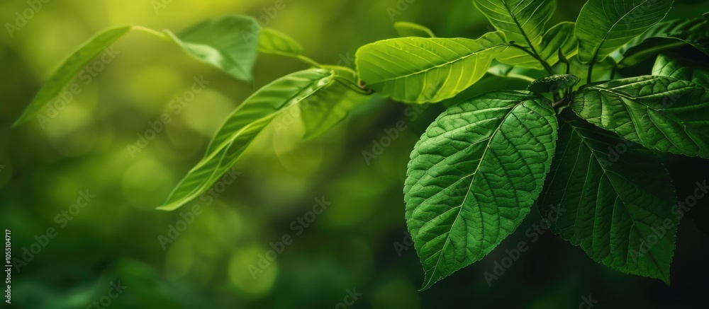 Dark green leaf in focus with green backdrop and ample copy space for a background image concept Dark green leaf in focus with green backdrop and ample copy space for a background image concept