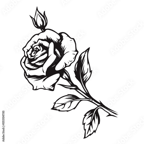 rose black and white