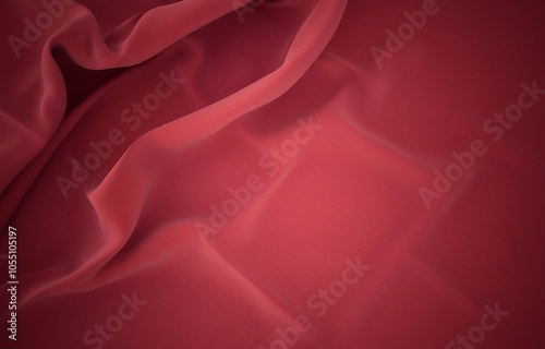 Elegant drapery of delicate burgundy fabric. 