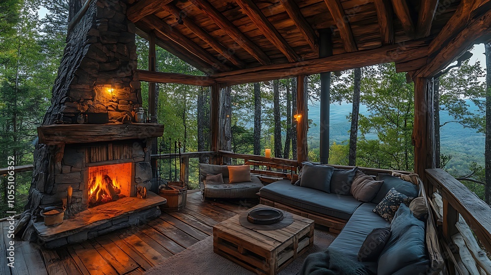 Cozy retreat a tranquil cabin surrounded by nature's beauty Cozy retreat a tranquil cabin surrounded by nature's beauty