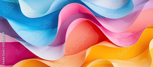 Top view of a colorful colored paper abstract mockup with abundant copy space image