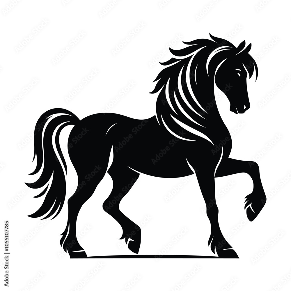 Obraz premium Silhouette of horse vector illustration
