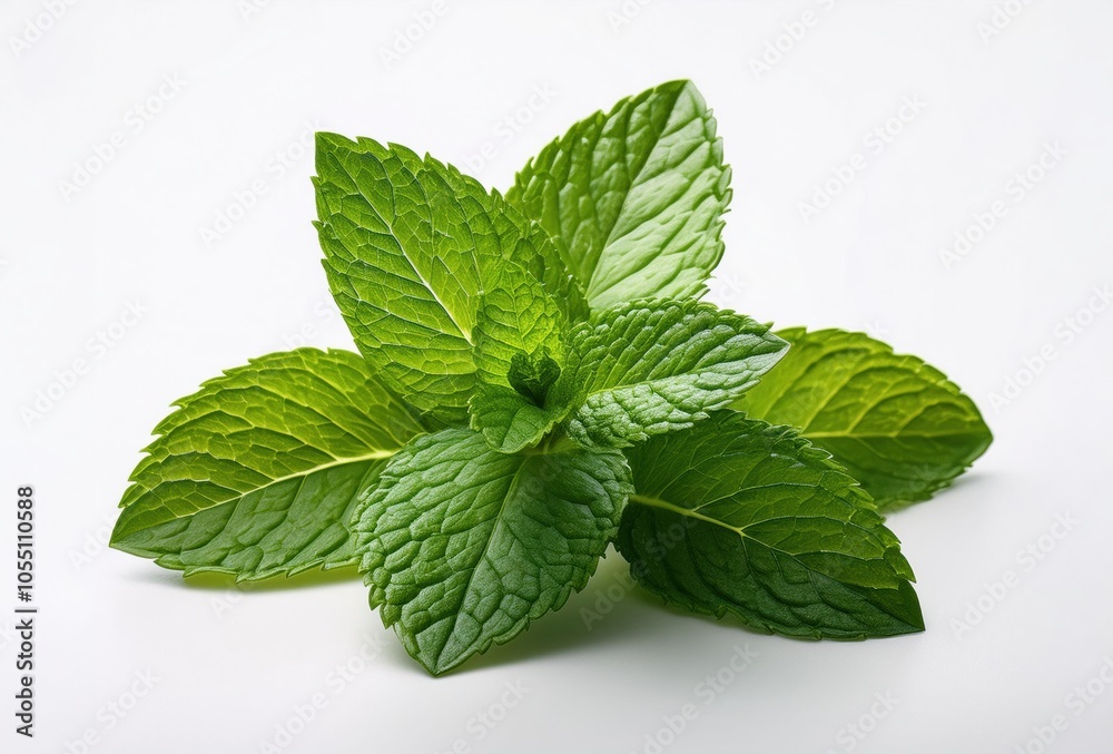 mint leaves on a white background mint leaves on a white background