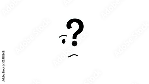 Question Mark Above Face Silhouette on White Background