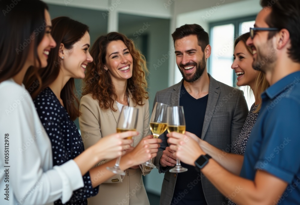 Team of coworkers celebrating after closing a successful deal Team of coworkers celebrating after closing a successful deal