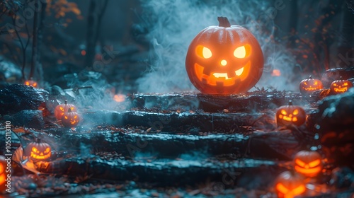 a empty podium to promote a Halloween-themed product