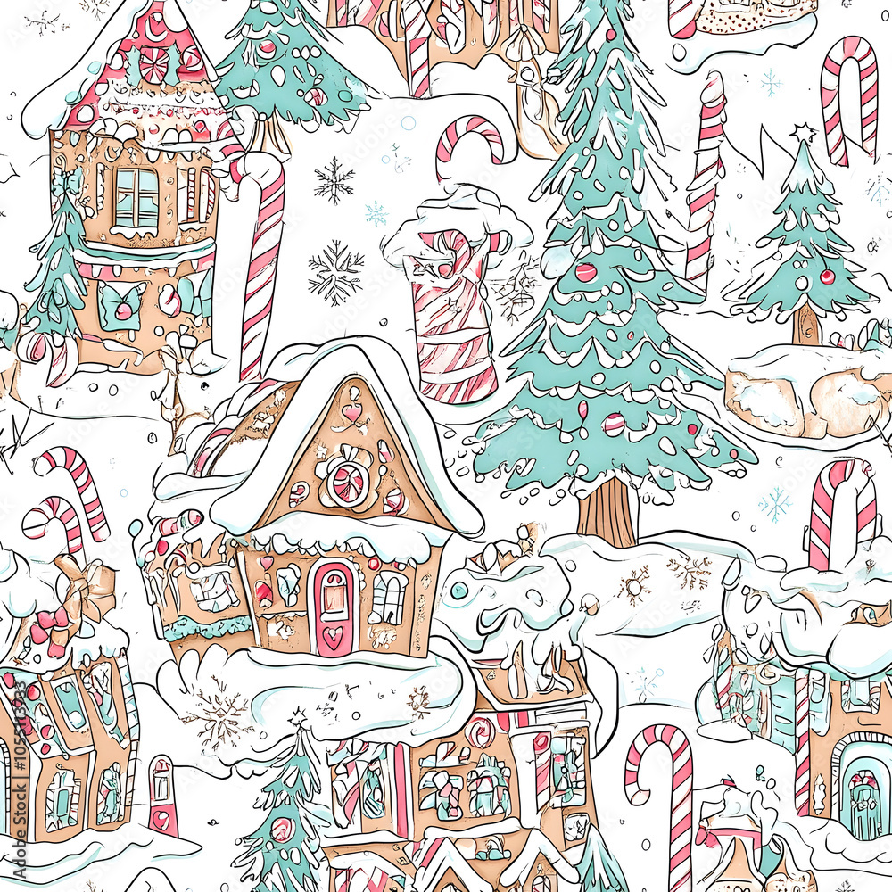 Seamless Pattern Whimsical Christmas and New Year Doodles Featuring Festive Icons, Cozy Winter Scenes, and Seasonal Decorations in Vibrant Colors Seamless Pattern Whimsical Christmas and New Year Doodles Featuring Festive Icons, Cozy Winter Scenes, and Seasonal Decorations in Vibrant Colors