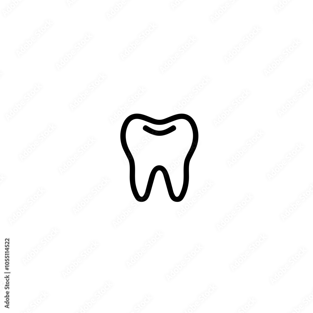 Dental Tooth Outline Black Vector Symbol Dental Tooth Outline Black Vector Symbol